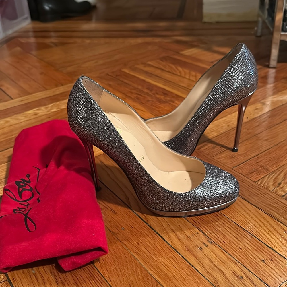 Christian Louboutin Sparkle Heels Closed Toe 36.5 Women’s Shoes Skinny heel